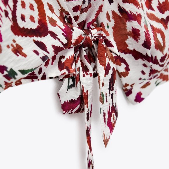 Zara 2pcs set Print Top With Knot with matching skirt - Picture 4 of 7